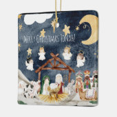 クリスチャンパーソナライズされたキッズクリスマスに名前を付ける セラミックオーナメント (左)