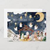 クリスチャンパーソナライズされたキッズクリスマスに名前を付ける ポストカード (正面/裏面)