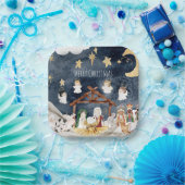 クリスチャンパーソナライズされたクリスマスキッズ出生 ペーパープレート (パーティー)