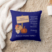 クリスチャンパーソナライズされたハッピー感謝祭 クッション (ブランケット)