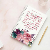 クリスチャンパーソナライズされたバイブル聖句ピンクフローラ プランナー手帳