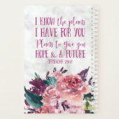 クリスチャンパーソナライズされたバイブル聖句フローラ大理石 プランナー手帳 (裏面)