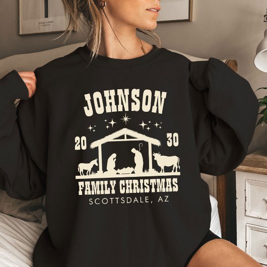 クリスチャンパーソナライズされた出生ファミリークリスマス トライブレンドTシャツ