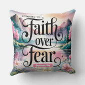 クリスチャンパーソナライズされた女性への恐怖に対する信仰 クッション (裏面)