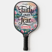 クリスチャンパーソナライズされた女性への恐怖に対する信仰 ピックルボールラケット (裏面)