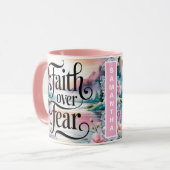 クリスチャンパーソナライズされた女性への恐怖に対する信仰 マグカップ (正面左)