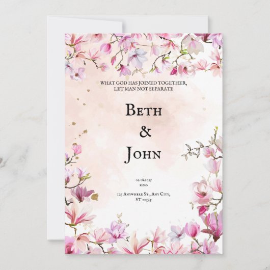 クリスチャンパーソナライズされた結婚式招待状 招待状 (正面)