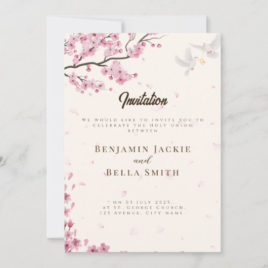 クリスチャンパーソナライズされた結婚式招待状 招待状 (正面)