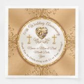 クリスチャンパーソナライズされた50周年記念ナプキンス (正面)