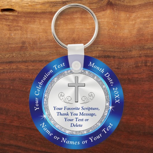 クリスチャンパーソナライズされた、教会の好意、バルクまたは1つ キーホルダー (正面)