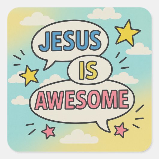 クリスチャンパーティー食器テーマ スクエアシール (正面)