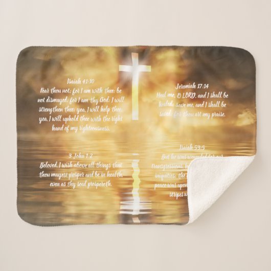 クリスチャンヒーリング祈りの言葉ショールラップブランケット シェルパブランケット (正面(横))