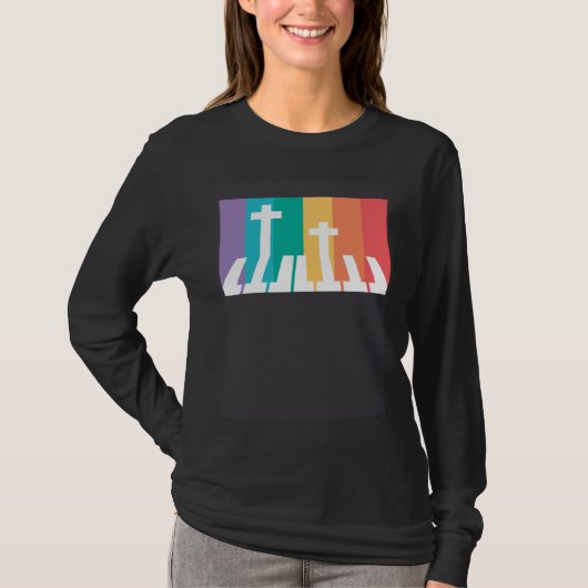 クリスチャンピアニスト ピアノプレーヤー 宗教音楽家 Tシャツ (正面)