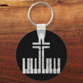 クリスチャンピアノクロスキーボードのピアニスト神イエスM キーホルダー (正面)