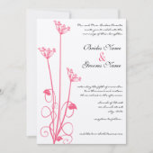 クリスチャンピンクワイルドフラワー結婚式招待状 招待状 (正面)