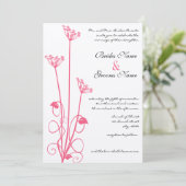 クリスチャンピンクワイルドフラワー結婚式招待状 招待状 (スタンド正面)