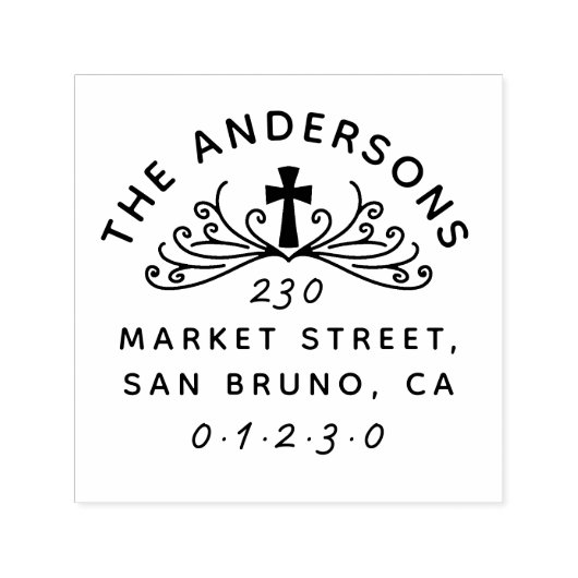 クリスチャンファミリー名&差出人住所 セルフインキングスタンプ (デザイン)