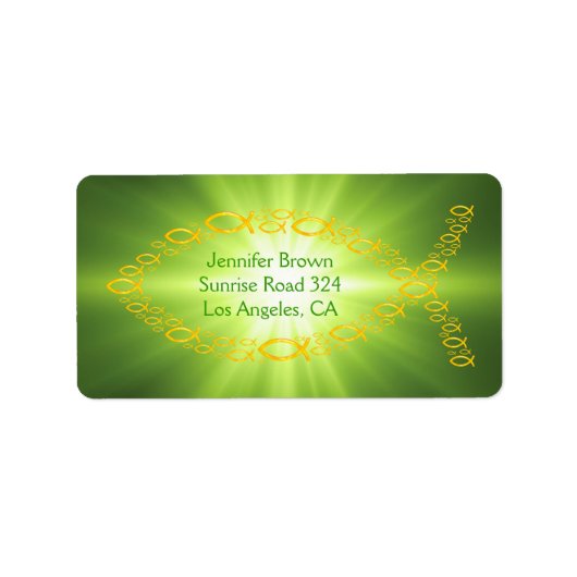 クリスチャンフィッシュグリーン住所 シール (正面)