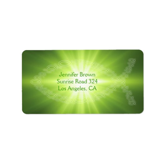 クリスチャンフィッシュグリーン住所 シール (正面)