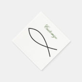 クリスチャンフィッシュシンボルIchthys Thunder_Cove スタンダードカクテルナプキン (角)