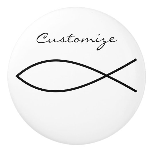 クリスチャンフィッシュシンボルIchthys Thunder_Cove セラミックノブ (正面)