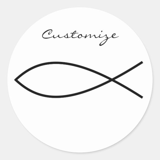 クリスチャンフィッシュシンボルIchthys Thunder_Cove ラウンドシール (正面)