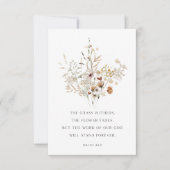 クリスチャンフローラアートイザヤ40:8グリーティングカード サンキューカード (正面)