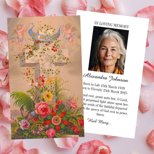 クリスチャンフローラクロスフォトロス葬儀悔やみや弔慰 名刺