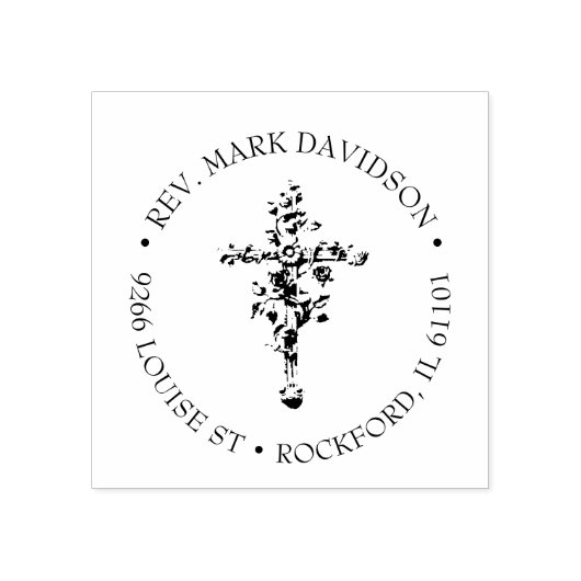 クリスチャンフローラクロス宗教ヴィンテージ ラバースタンプ (インプリント)