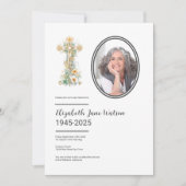 クリスチャンフローラクロス葬儀の写真 招待状 (正面)