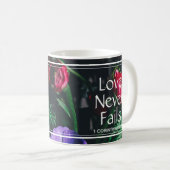 クリスチャンフローラバレンタイン愛は決して失敗しない コーヒーマグカップ (正面右)