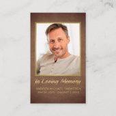 クリスチャンブラウン金ゴールド写真葬式祈りの言葉カード 名刺 (正面)