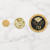 クリスチャンブラックカスタム金ゴールド70th誕生日紙吹雪 コンフェッティ (裏面)