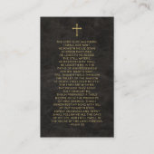 クリスチャンブラック金ゴールド写真葬式祈りの言葉カード 名刺 (裏面)