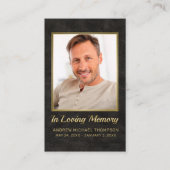 クリスチャンブラック金ゴールド写真葬式祈りの言葉カード 名刺 (正面)