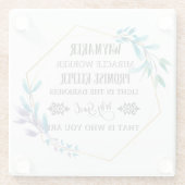 クリスチャンブルーフローラリース ガラスコースター (裏面)