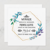 クリスチャンブルーフローラリース サンキューカード (正面/裏面)