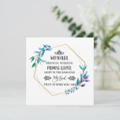 クリスチャンブルーフローラリース サンキューカード (スタンド正面)