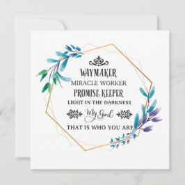 クリスチャンブルーフローラリース サンキューカード