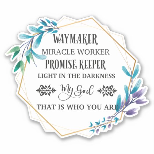 クリスチャンブルーフローラリース シール (正面)