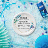 クリスチャンブルーフローラリース ペーパープレート (パーティー)