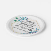 クリスチャンブルーフローラリース ペーパープレート (アングル)