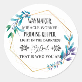 クリスチャンブルーフローラリース ラウンドシール