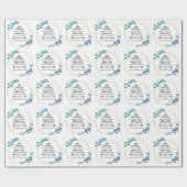 クリスチャンブルーフローラリース ラッピングペーパー (フラット)