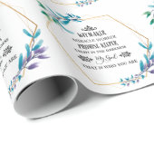 クリスチャンブルーフローラリース ラッピングペーパー (ロールコーナー)