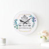 クリスチャンブルーフローラリース ラージ壁時計 (ホーム)