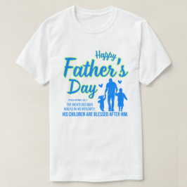 クリスチャンブルー父の日の諺20:7 Tシャツ