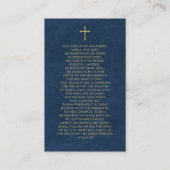 クリスチャンブルー金ゴールド写真葬式祈りの言葉カード 名刺 (裏面)