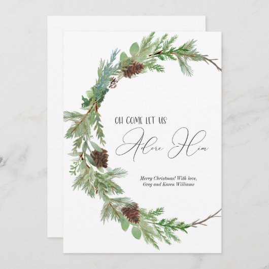 クリスチャンベースの水の色クリスマスカード シーズンカード (正面/裏面)