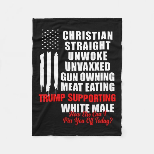 クリスチャンホワイトストレート未覚ヴィンテージアメリカフロリダ フリースブランケット (正面)